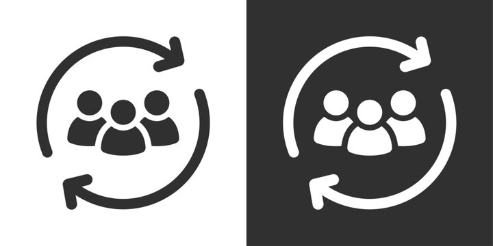 Inclusion black and white sign icon vector illustration design