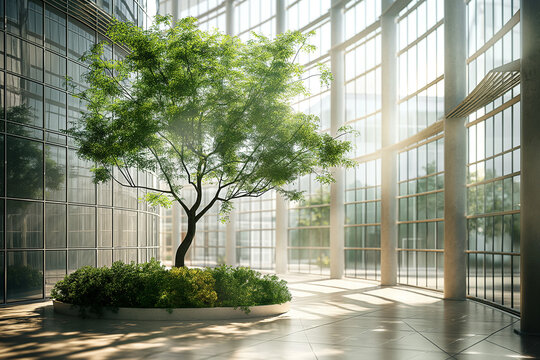 atrium in a modern corporate building