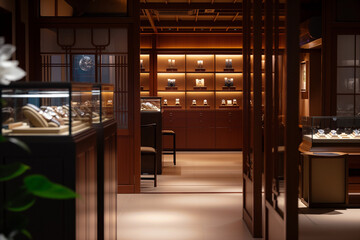 luxury watch shop with secure elegant displays