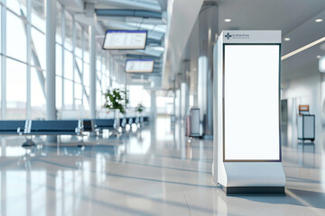Empty Airport With Central Sign