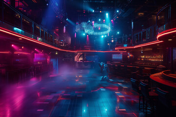 nightclub with vibrant LED lighting