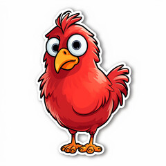 cartoon rooster isolated on white