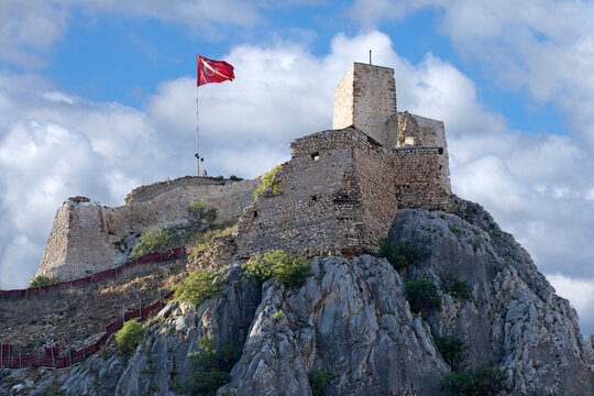 View of the Tokat Castle in the downtown of Tkat city in Turkey