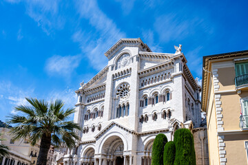Naklejka premium Side view to Notre-Dame in Monaco-Ville