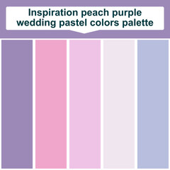 Fototapeta premium Inspiration peach purple wedding pastel colors palette. 5 set color palette. Beautiful color palette 