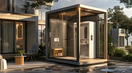 Illustration,  prefabricated bathroom pods for efficient construction