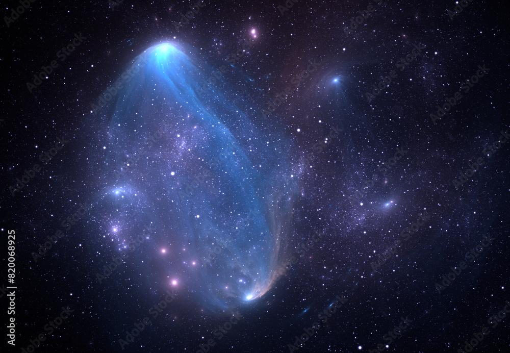 Wall mural fantasy space nebula. giant interstellar cloud with stars