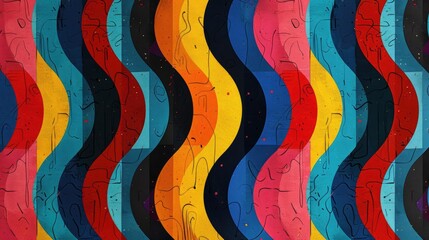 Obraz premium Colorful Classic Abstract Wavy Lines Pattern Background. A Brilliant Backdrop