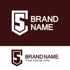 CS Logo or SC Logo. Creative letter CS or SC monogram logo shield  shape.