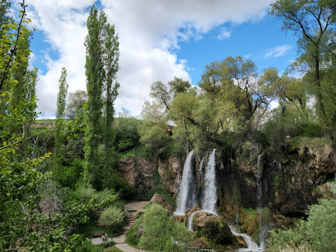 Sizir Waterfall is located on Goksu creek, near the village of Sizir in Gemerek district of Sivas province in central Anatolia in Turkey