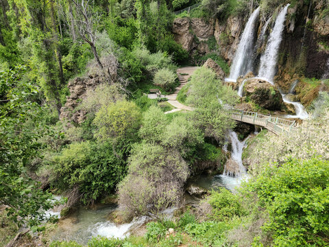 Sizir Waterfall is located on Goksu creek, near the village of Sizir in Gemerek district of Sivas province in central Anatolia in Turkey