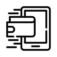 online wallet line icon