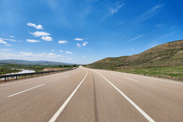 The state road D851 in Emirler village in Yildizeli district of Sivas province