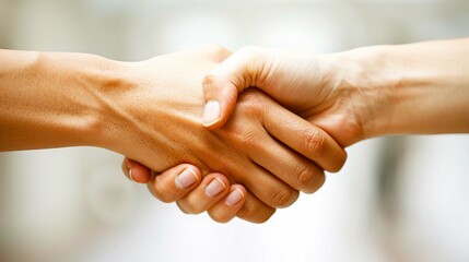 A businessman shaking hands with a potential client as a symbol of successful business development.