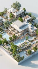 Fototapeta premium Modern Luxury Apartment Building Complex