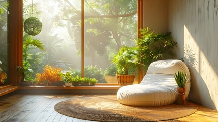 A quiet meditation room in a medical facility invites relaxation.