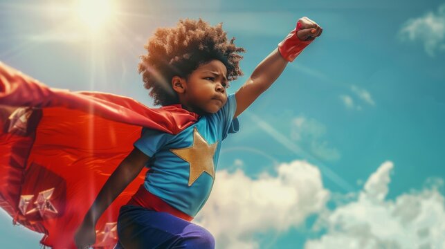 Naklejki Child in Superhero Costume