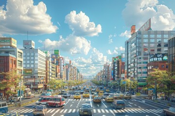 Busy Street in Tokyo, Japan