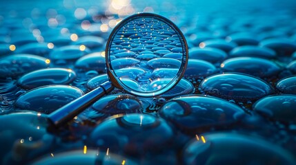 Image of a magnifying glass focused on a specific target Demonstrates the importance of clarity and precision in business objectives..