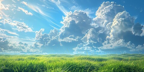 Fototapeta premium Outstretching Grasslands under a Spacious Sky