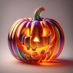 3d Carved halloween jack o lantern pumpkin