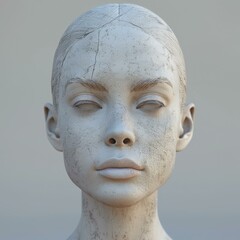 3D rendering of a human female head