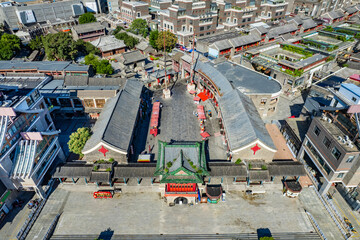 Aerial photo of ancient Culture Street buildings in Tianjin