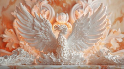 Bas-relief Decoration of a Phoenix - Powered by Adobe