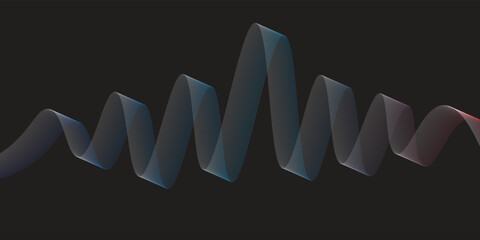 Abstract white technology background with curve wave lines vector