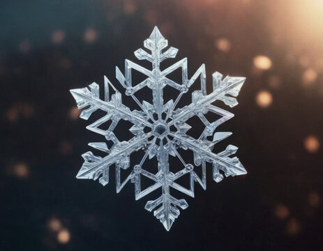 Un fiocco di neve posa leggiadramente, la sua bellezza eterea e temporanea.

