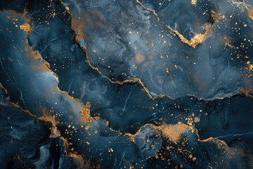 2d a dark blue and gold marble textured, simple background, product photography, studio lighting,...