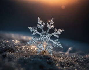 Un capolavoro microscopico, il fiocco di neve mostra una struttura straordinaria e fragile.
