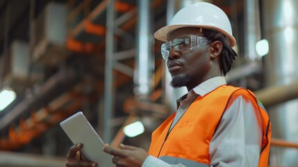 Engineer with Tablet at Construction Site