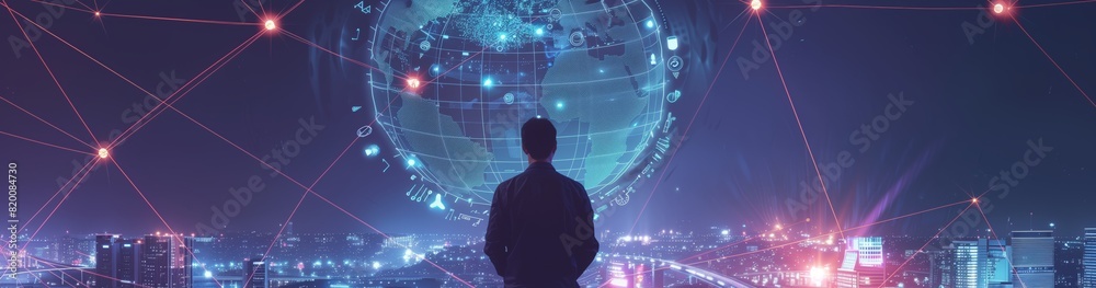 Poster futuristic urban network connectivity is essential for smart cities of the future, integrating advan