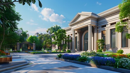 Obraz premium this image about the architecture of different building like hotel, resort, hospital, school, restaurant, office, business