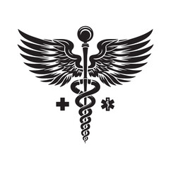 CADUCEUS health SYMBOL, MEDICAL AND HEALTH RELATED ICON 