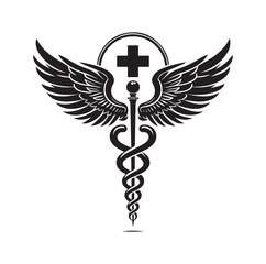 CADUCEUS health SYMBOL, MEDICAL AND HEALTH RELATED ICON vector illustration
