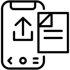 mobile office line icon