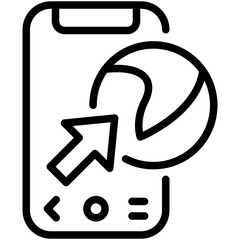 mobile browsing line icon