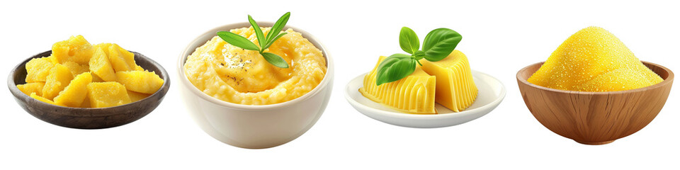 Polenta clipart collection, symbol, logos, icons isolated on transparent background
