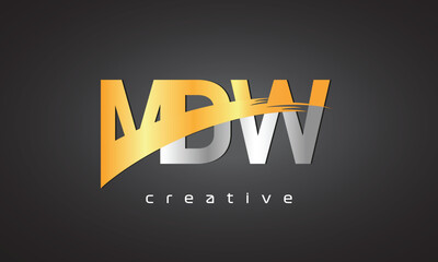 MDW Creative letter logo Desing with cutted letter