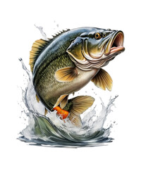 Fototapeta premium Bass Fishing PNG Bundle Clipart.