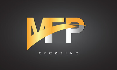 MFP Creative letter logo Desing with cutted letter