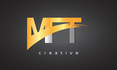 MFT Creative letter logo Desing with cutted letter