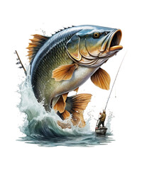 Bass Fishing PNG Bundle Clipart.