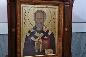 Macchiagodena - Quadro di San Nicola nella Chiesa di Sant'Antonio di Padova
