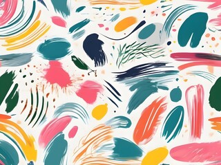 Obraz premium Vibrant Whimsical Brush Strokes Background for Playful Designs