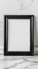 simplistic picture frame with blank canvas on a white background