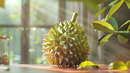 low poly Durain the king of fruit