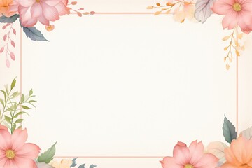 Obraz premium Pink flowers, frame background, with copy space